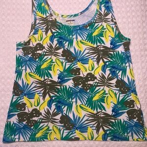Lands' End Tropical Leaf Tank Top